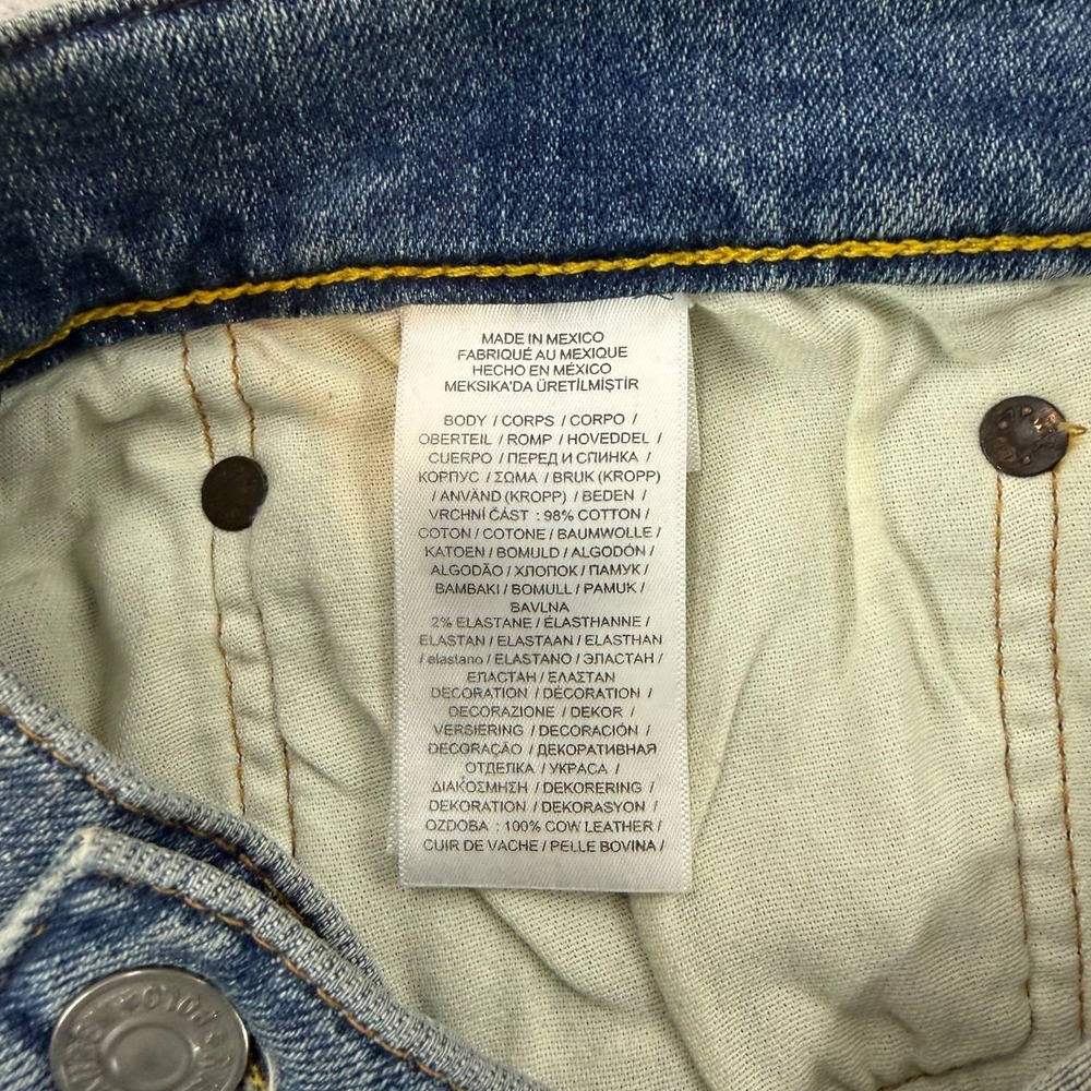 Polo Ralph Lauren Jeans Size 36x30 The Sullivan Slim Patchwork Distressed Light - Picture 12 of 13
